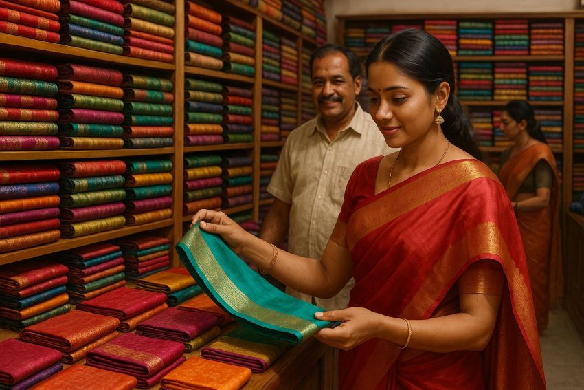 Silk shopping in Mysore